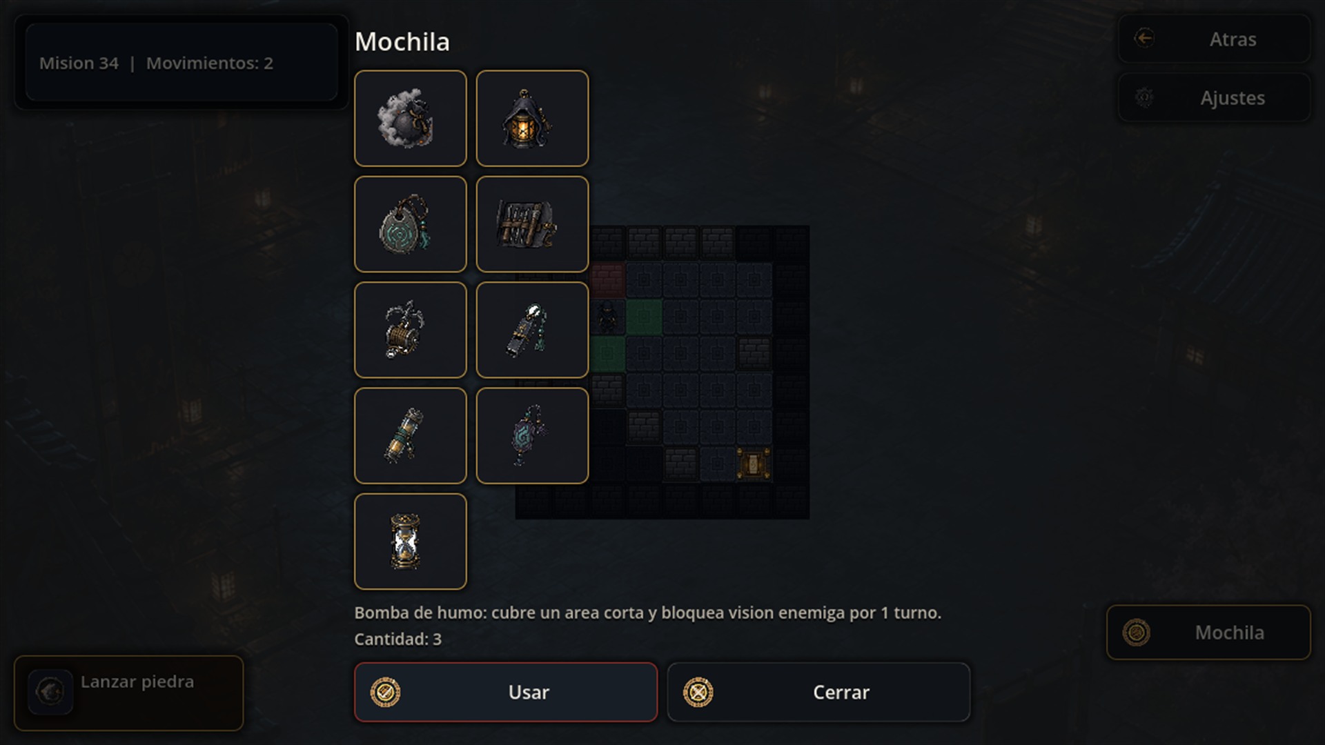 Backpack with ninja tools